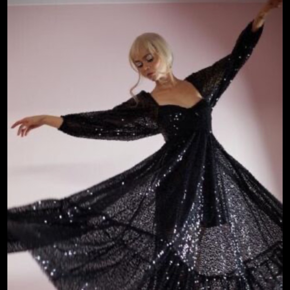 Selkie - The Sequin Princess Gown in Black